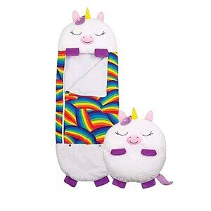 Happy Nappers Unicorn Sleepy Sack Medium — Rainbow Plush Toy Pillow